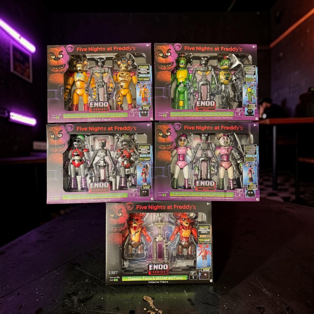 Five Nights at Freddy's FNAF Endo Series Figure Set Foxy Freddy Chica Roxy Monty